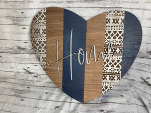 Heart home wall sign