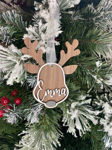 Reindeer personalized ornament