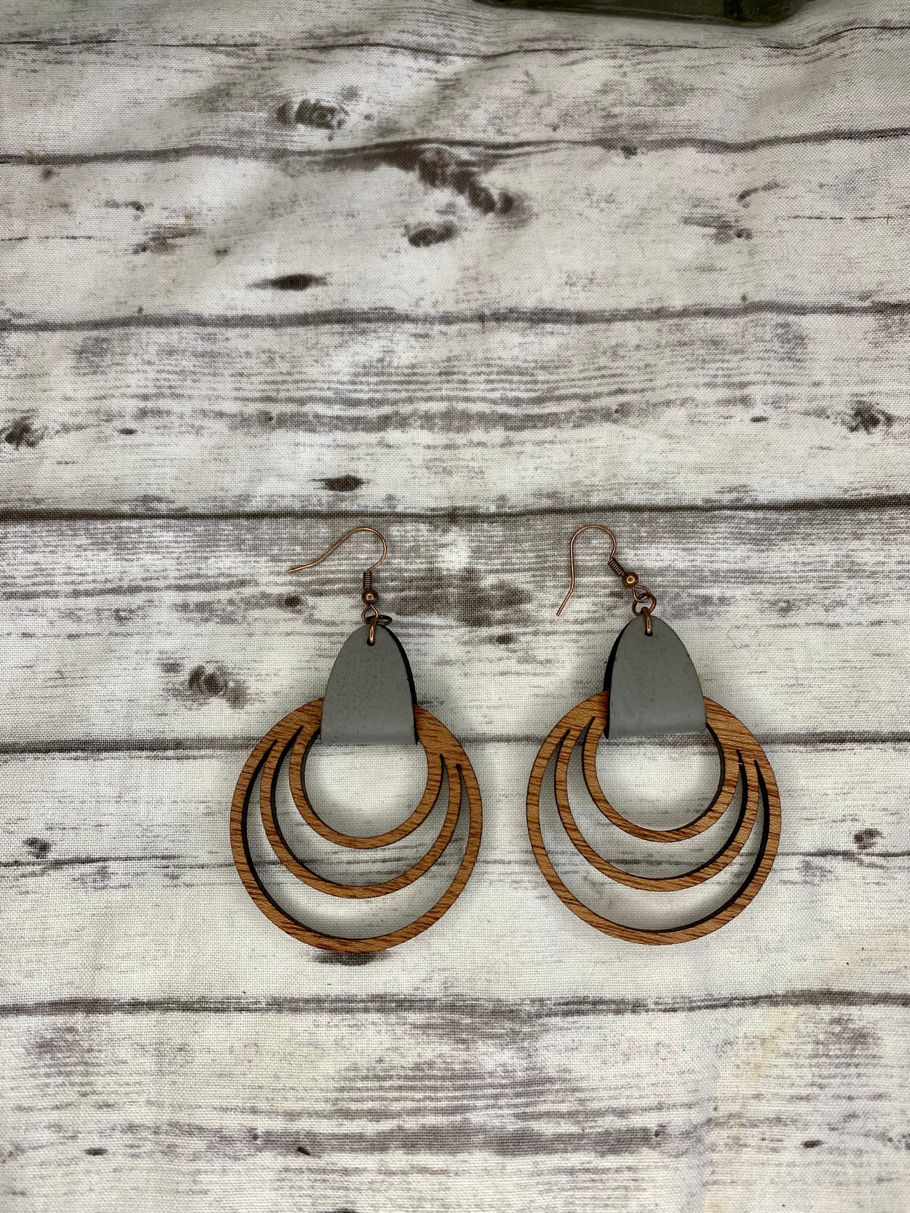 Loops and leather earrings